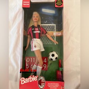 Barbie as a 1999 Milan Soccer player in  original sealed NRFB box